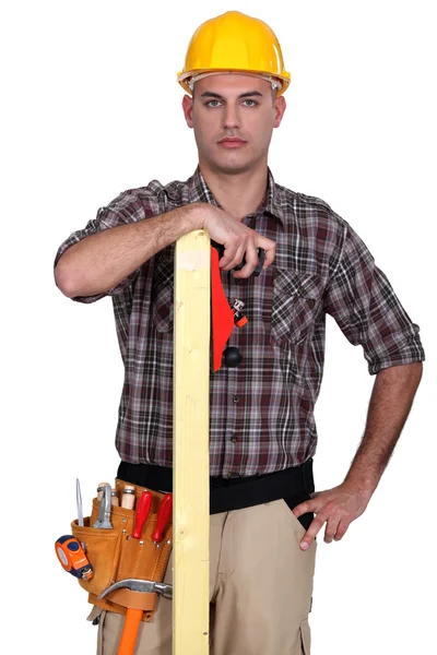 Woodworker posing — Stock Photo, Image