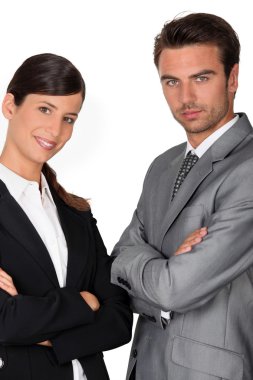 Confident business couple clipart