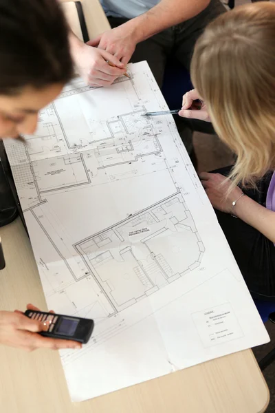 Group designing real estate plan — Stock Photo, Image