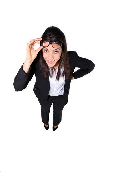 Top-view of brunette businesswoman — Stock Photo, Image