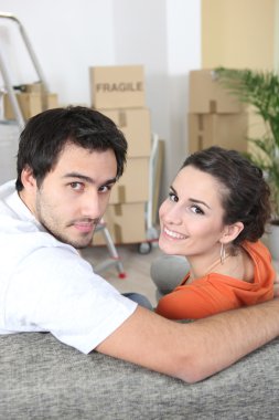 Newlyweds moving in together clipart