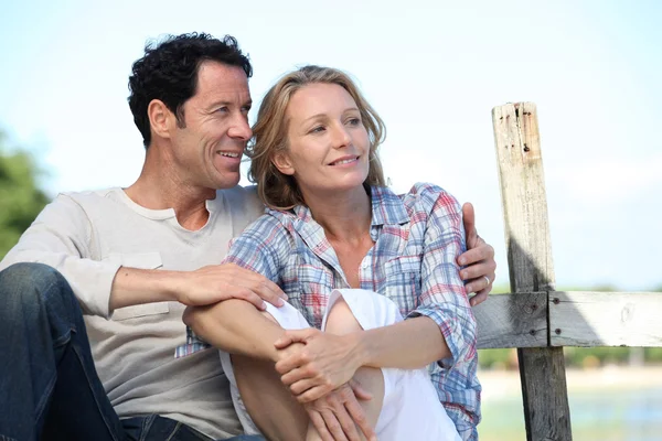 stock image Couple sitting outside