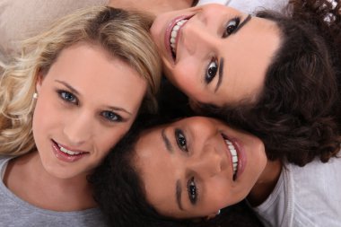 Three female friends clipart