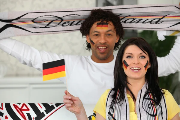 Dos aficionados alemanes al fútbol —  Fotos de Stock