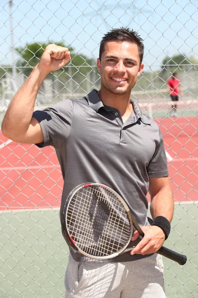 Παίκτης του τένις με ρακέτα — Φωτογραφία Αρχείου