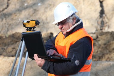 Man conducting a survey clipart