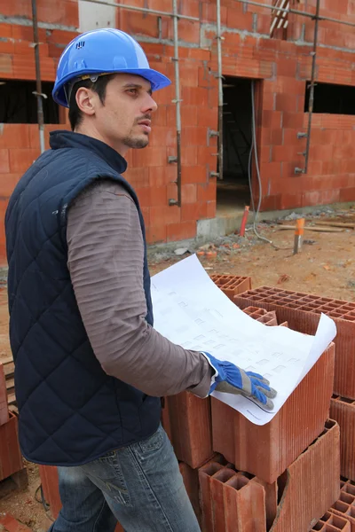 Foreman bir inşaat sitesinde — Stok fotoğraf