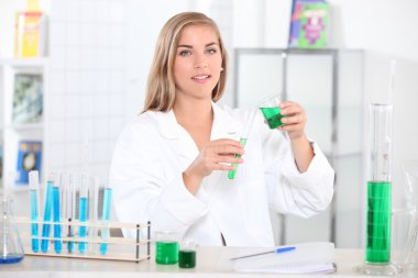 Female scientist clipart