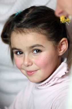 Portrait of little girl clipart