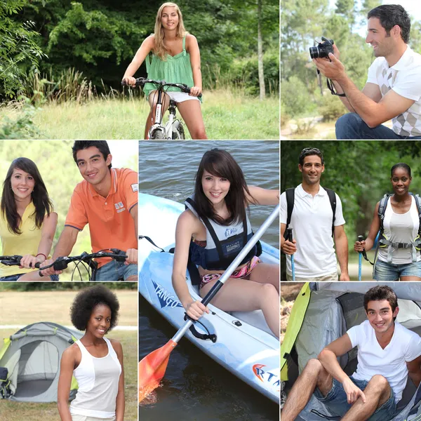 stock image Holidays in camping