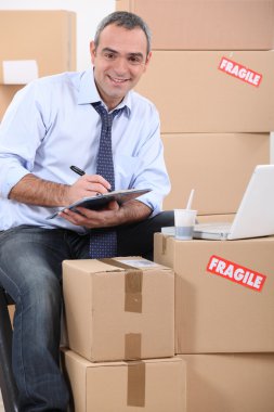 Man organizing a move clipart