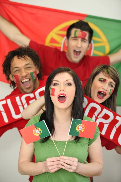Футбольные фанаты Португалии — стоковое фото