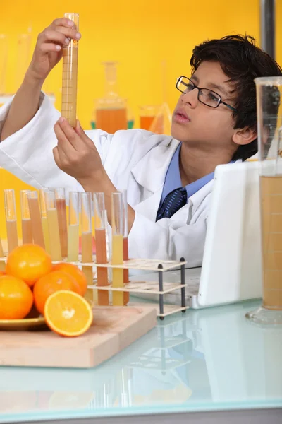 Little boy in a lab — Stock Photo, Image