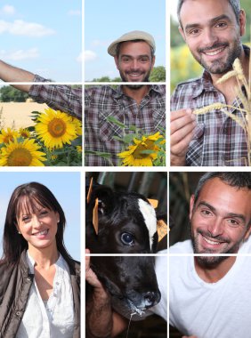 Collage illustrating life on the farm clipart