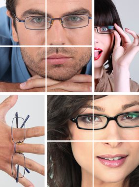 Collage of wearing glasses clipart