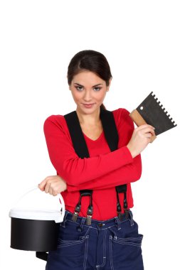 Female plasterer clipart