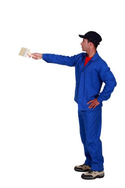 Decorator with a paintbrush clipart