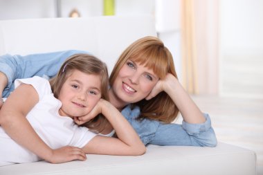 Mother spending quality time with her daughter clipart