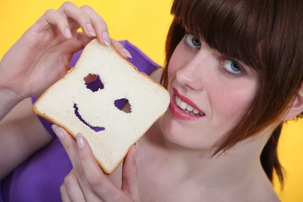 Smiling slice of bread. — Stock Photo, Image