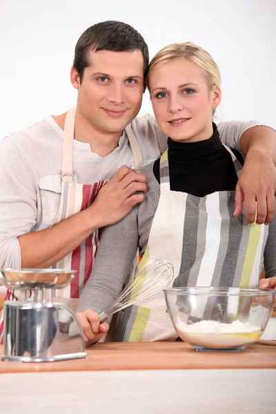 Couple baking — Stock Photo, Image