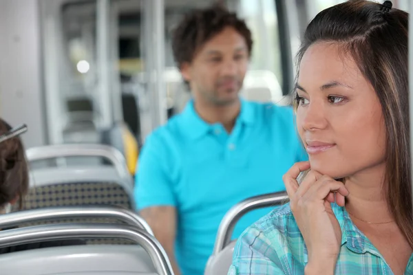 Young person on the bus — Stock Photo, Image