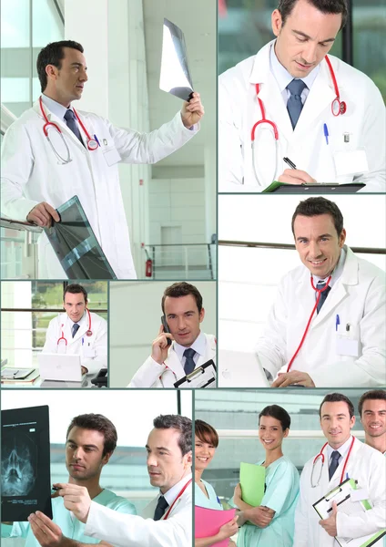 Lékař a zaměstnanci v nemocnici — Stock fotografie