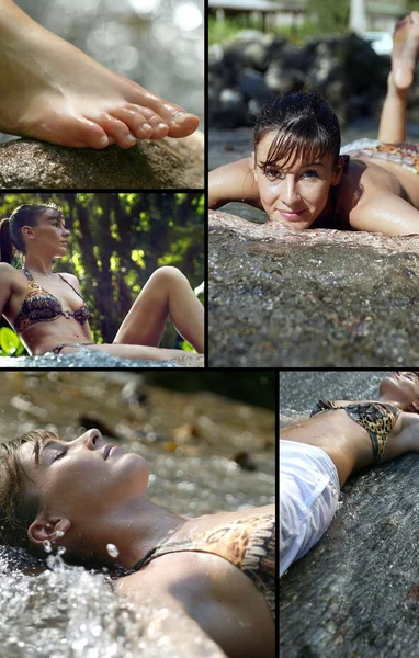 Entspannung und Wellness Collage — Stockfoto