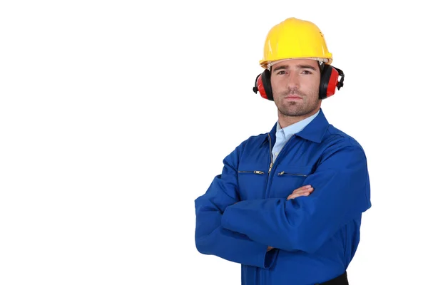 A determined construction worker. — Stock Photo, Image
