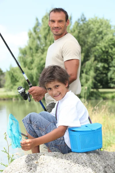 父と息子の釣り — ストック写真