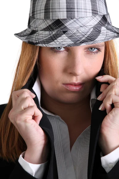 Chic woman in a hat — Stock Photo, Image