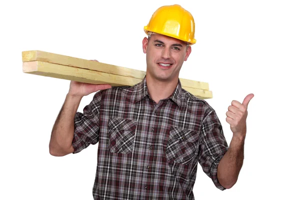 Happy carpenter — Stock Photo, Image