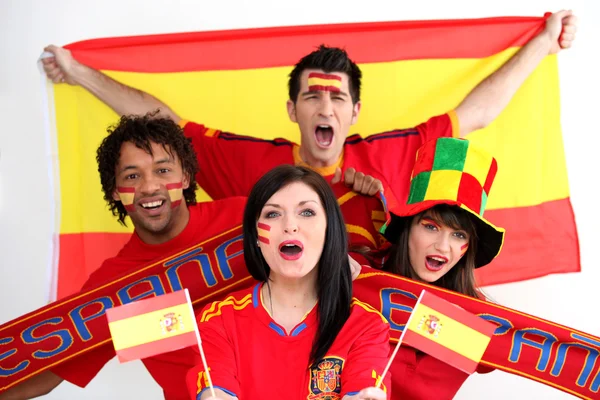 Španělské fotbalové příznivce — Stock fotografie
