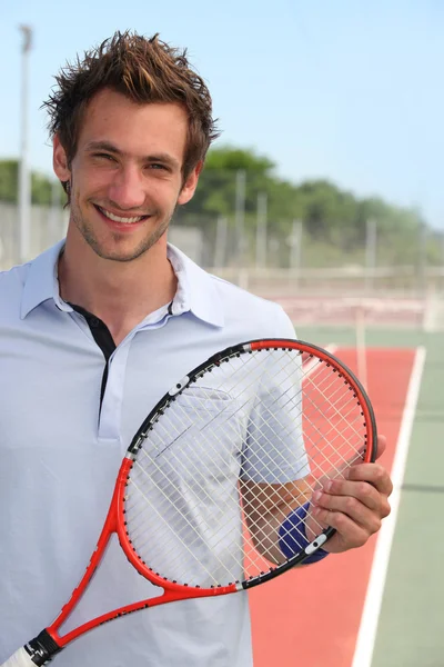 Joueur de tennis avec raquette — Photo