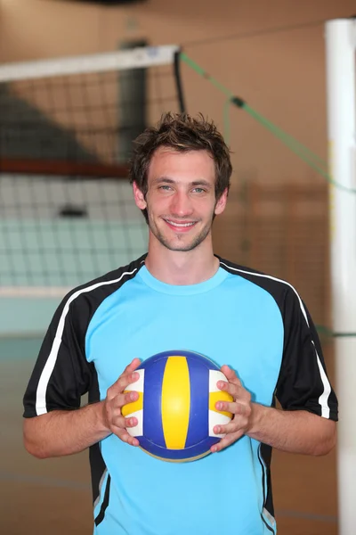 Jogador de voleibol com bola — Fotografia de Stock