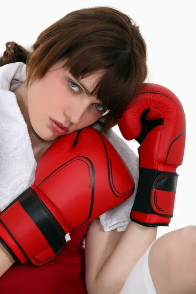 Boxeadora joven — Foto de Stock