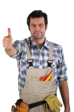 Worker giving the thumbs up clipart