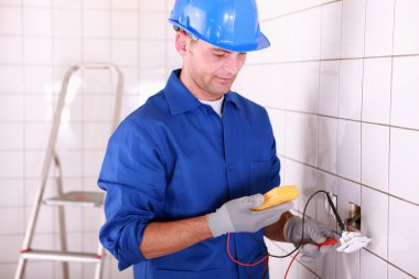 Electrician working clipart