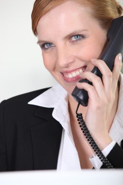 Ginger-haired receptionist clipart