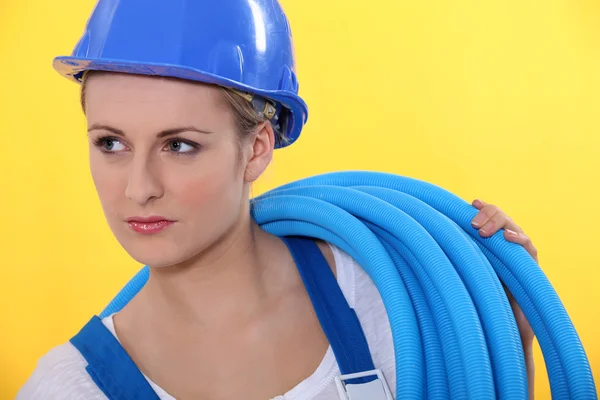 Female plumber — Stock Photo, Image
