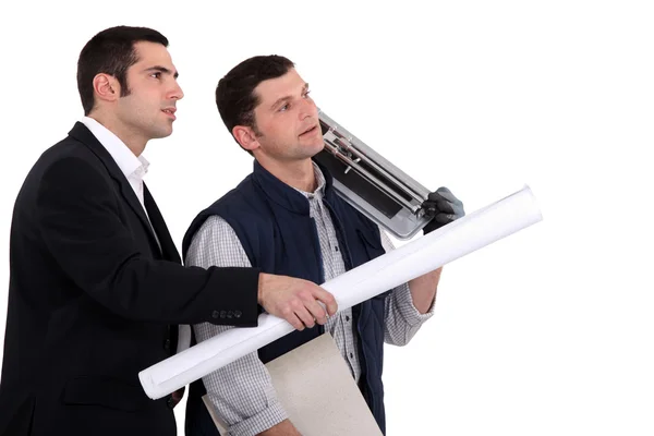 Architect and architect discussing — Stock Photo, Image