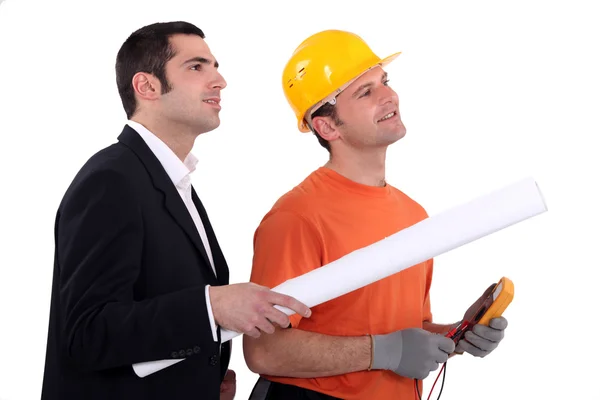 An architect and an electrician. — Stock Photo, Image