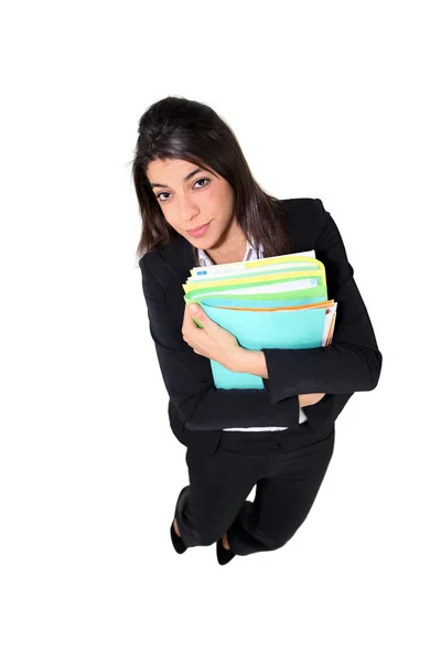 Bizneswoman gospodarstwa folderów — Zdjęcie stockowe