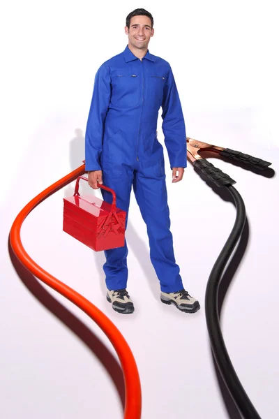 Positive And Negative Jumper Cables — Stock Photo, Image