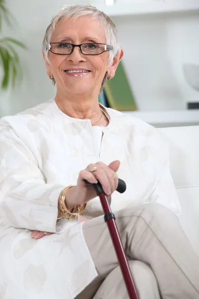 Elderly person smiling — Stock Photo, Image