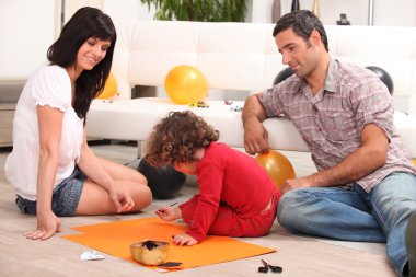 Family spending quality time together clipart