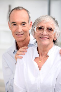 Portrait of an older couple clipart