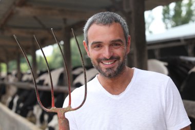 Portrait of a farmer clipart