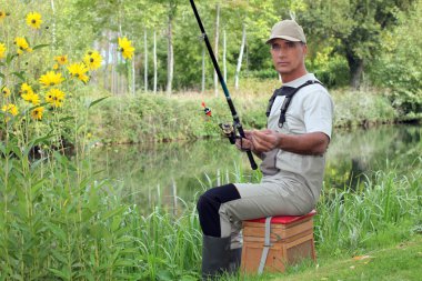 A man fishing clipart