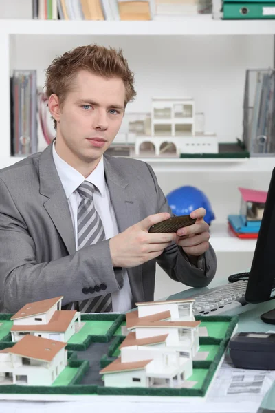 A architect in his office. — Stock Photo, Image