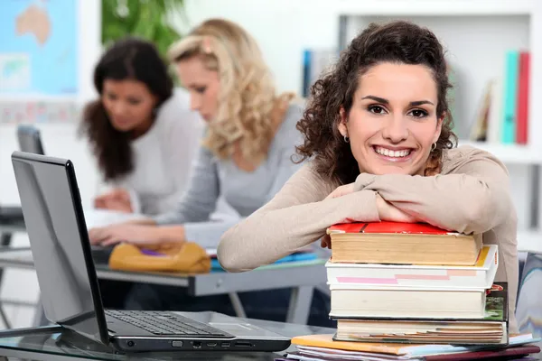 Female students in class — Stock Photo, Image